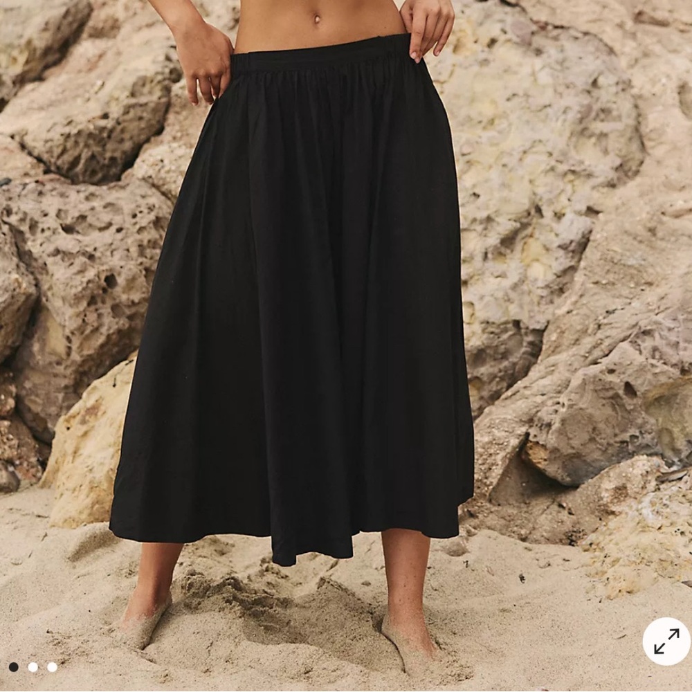 Free People Lowen Midi Skirt in Black